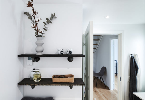 Find & use hidden bathroom space with RackBuddy's rails made of waterpipes!