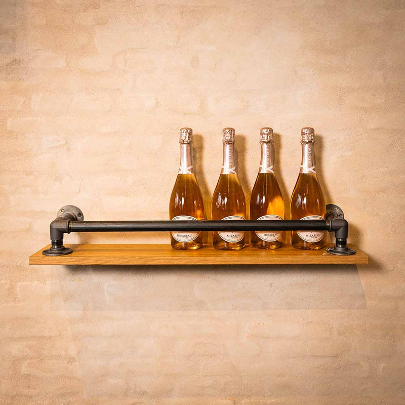 Partita de vino montada en la pared con madera de roble 80 cm