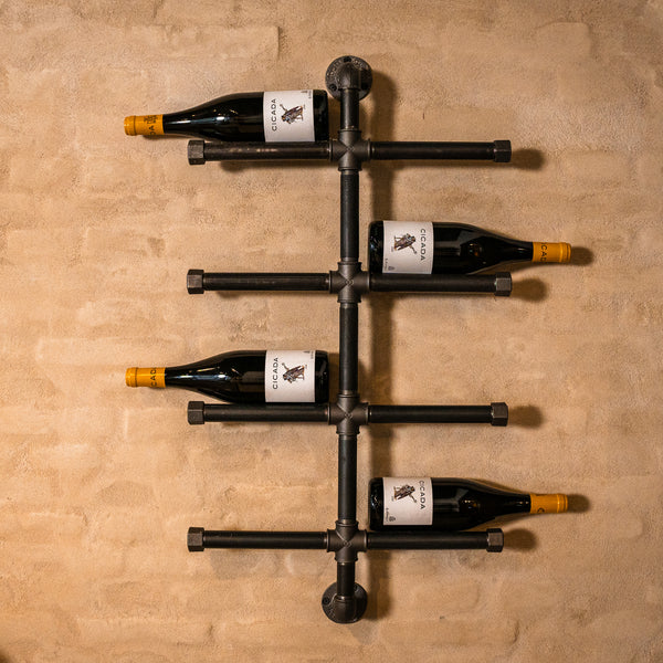 Partita de vino montada en la pared con 8 brazos en tuberías de agua