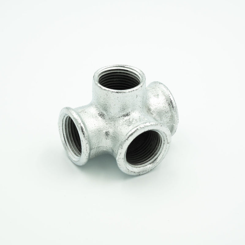 Té de 4 vías de 3/4 "de rackbuddy con hilo