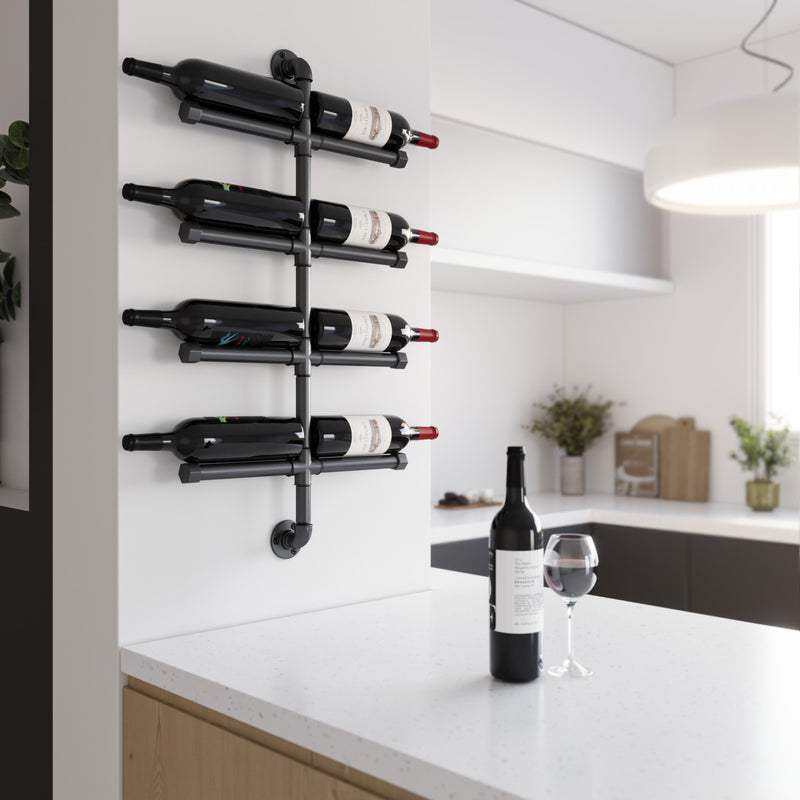 Partita de vino montada en la pared con 8 brazos en tuberías de agua